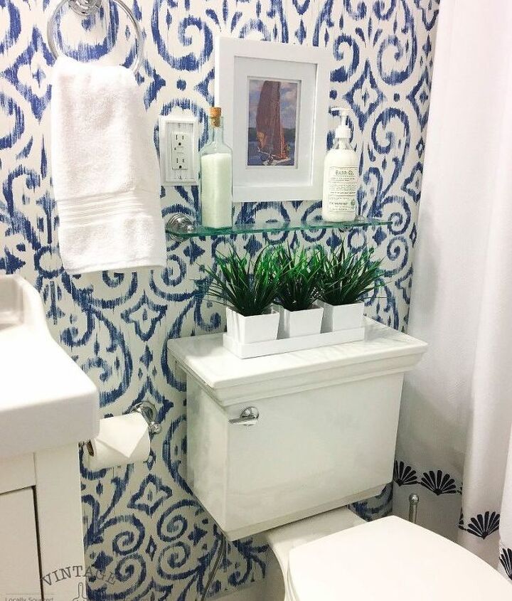 Blue \u0026 White Bathroom Makeover Hometalk Blue \u0026 White Bathroom Makeover Hometalk